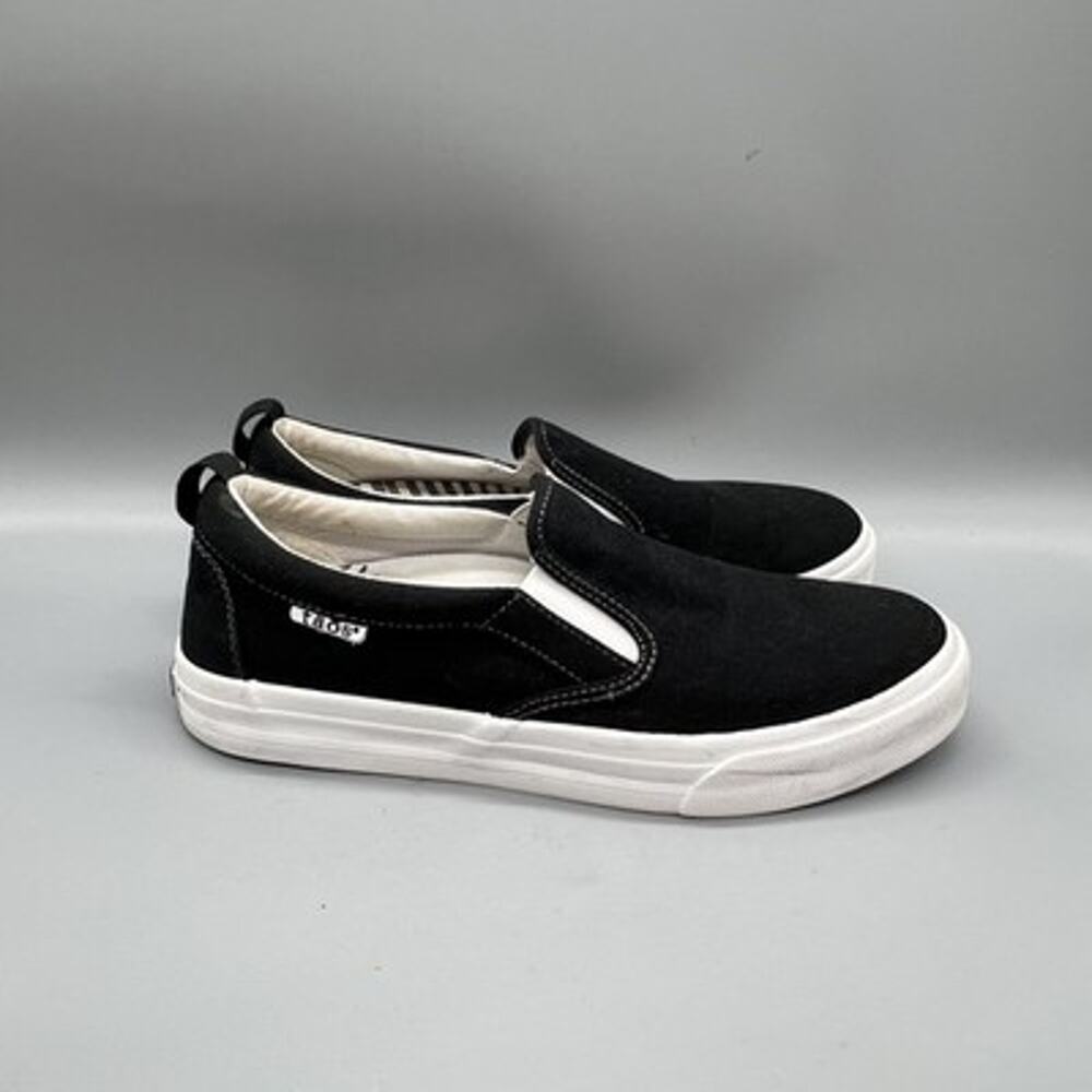 Taos Shoes Womens 8.5 Black Canvas Rubber Soul Slip On Waking Comfort Sneakers